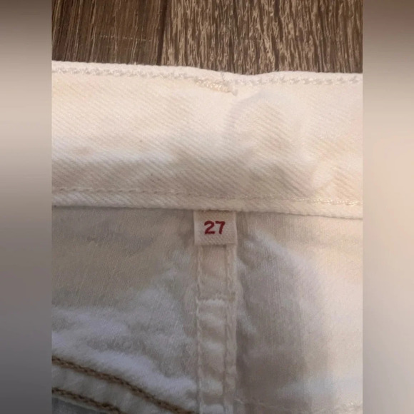 Levi’s Two Toned Blue White Denim Skirt Size 27 Deconstructed - Picture 3 of 6